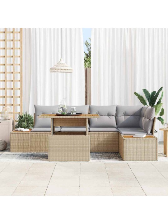 Aia söögilaudade komplekt 6 tk beež ja hall 100 x 55 x 73 cm