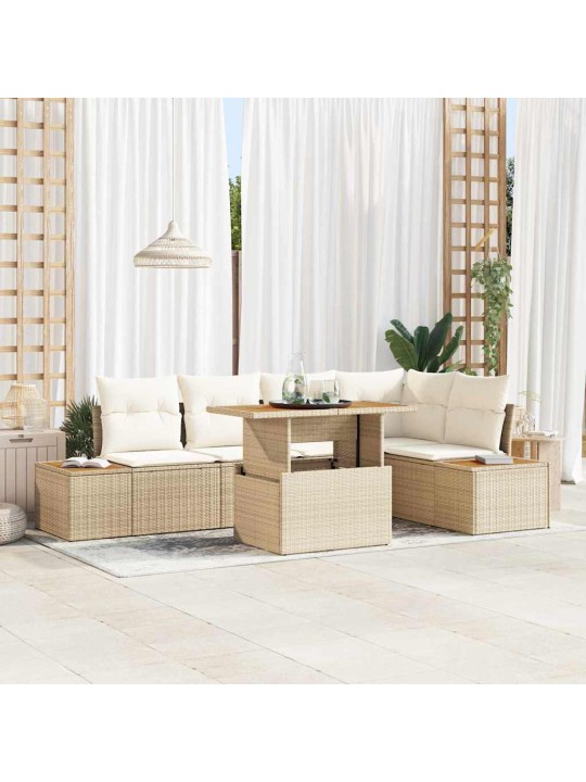 Aia söögilaudade komplekt 6 tk bež, kreem 100 x 55 x 73 cm