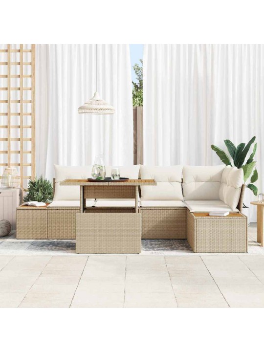 Aia söögilaudade komplekt 6 tk bež, kreem 100 x 55 x 73 cm