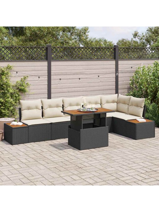 Aia söögilaudade komplekt 7 tk must ja beež 100 x 55 x 73 cm
