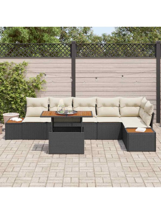 Aia söögilaudade komplekt 7 tk must ja beež 100 x 55 x 73 cm