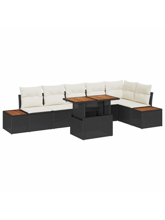 Aia söögilaudade komplekt 7 tk must ja beež 100 x 55 x 73 cm