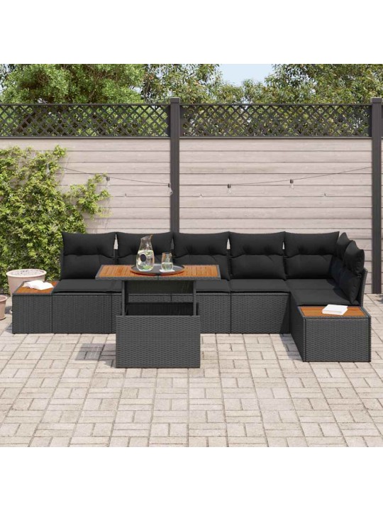 Aia söögilaudade komplekt 7 tk must ja pruun 100 x 55 x 73 cm