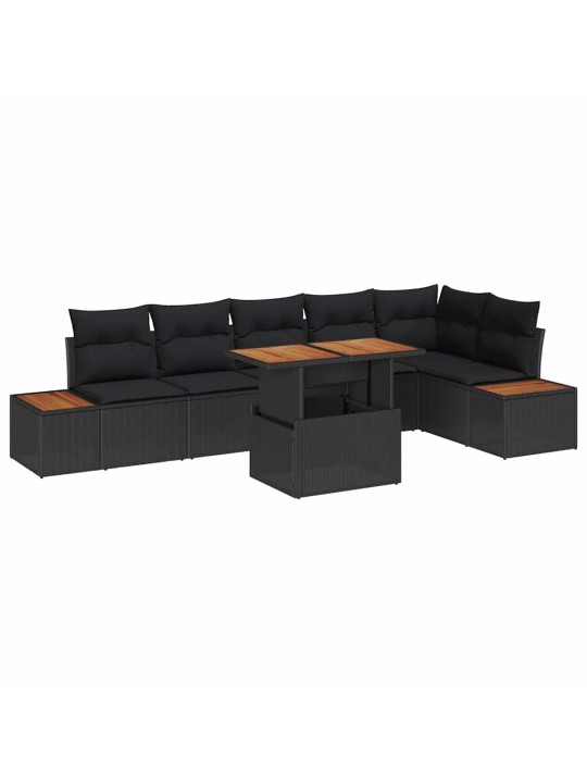 Aia söögilaudade komplekt 7 tk must ja pruun 100 x 55 x 73 cm