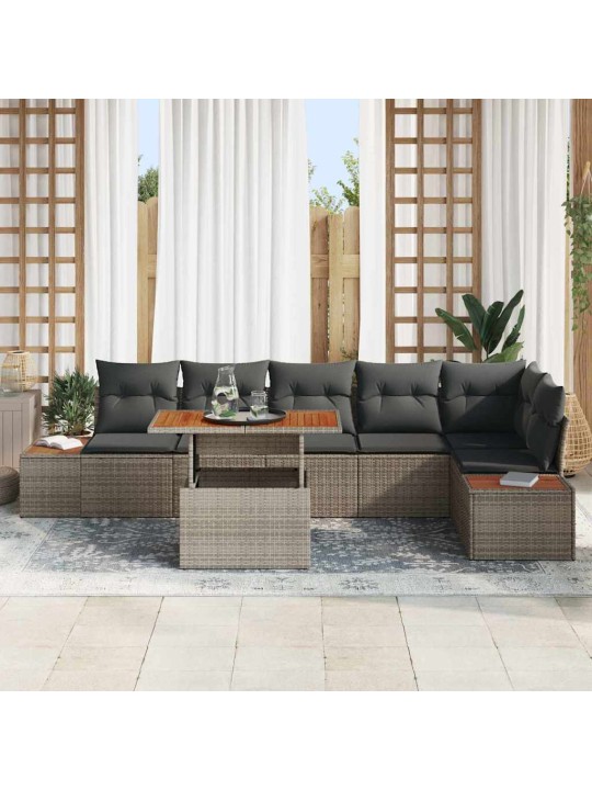 Aia söögilaudade komplekt 7 tk hall ja pruun 100 x 55 x 73 cm