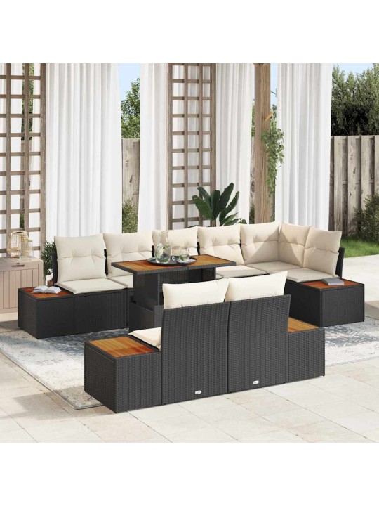Aia söögilaudade komplekt 9 tk must ja beež 100 x 55 x 73 cm