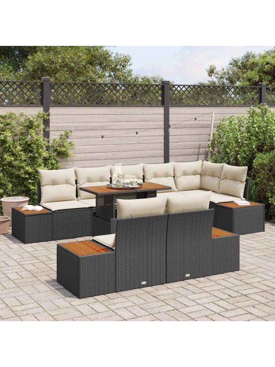 Aia söögilaudade komplekt 9 tk must ja beež 100 x 55 x 73 cm