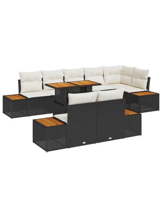 Aia söögilaudade komplekt 9 tk must ja beež 100 x 55 x 73 cm