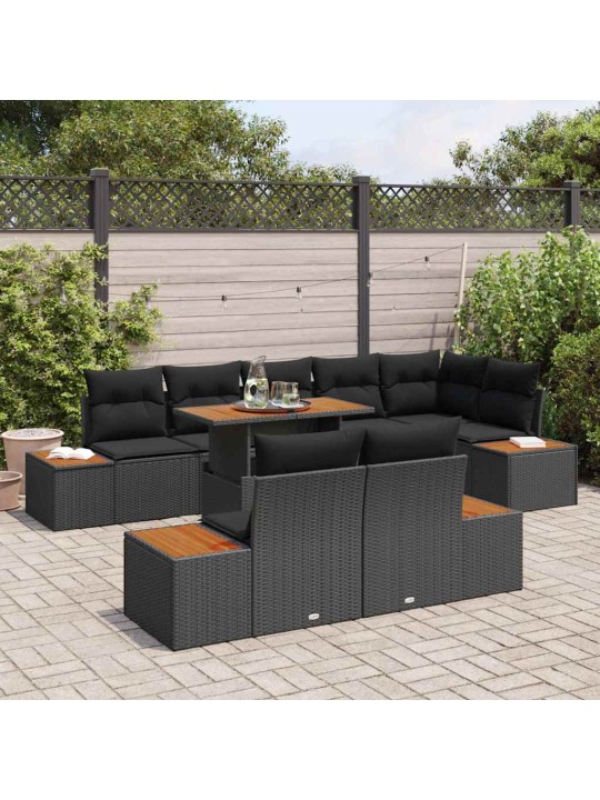 Aia söögilaudade komplekt 9 tk must ja pruun 100 x 55 x 73 cm