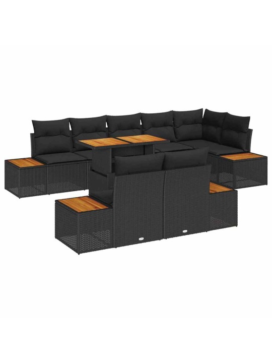 Aia söögilaudade komplekt 9 tk must ja pruun 100 x 55 x 73 cm