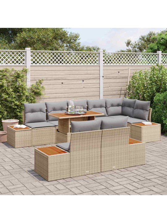 Aia söögilaudade komplekt 9 tk beež ja hall 100 x 55 x 73 cm