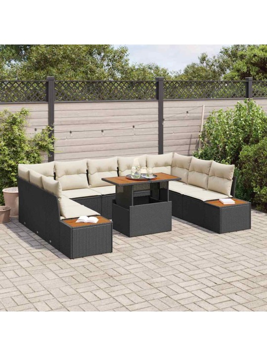 Aia söögilaudade komplekt 10 tk must ja beež 100 x 55 x 73 cm