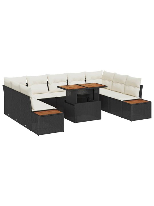 Aia söögilaudade komplekt 10 tk must ja beež 100 x 55 x 73 cm