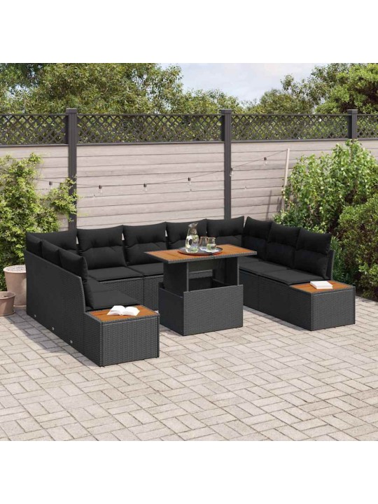 Aia söögilaudade komplekt 10 tk must ja pruun 100 x 55 x 73 cm
