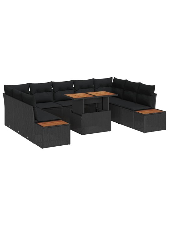 Aia söögilaudade komplekt 10 tk must ja pruun 100 x 55 x 73 cm