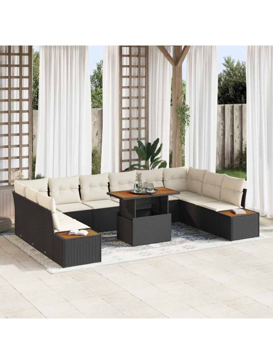 Aia söögilaudade komplekt 11 tk must ja beež 100 x 55 x 73 cm