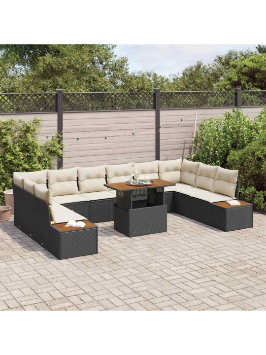 Aia söögilaudade komplekt 11 tk must ja beež 100 x 55 x 73 cm
