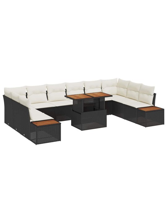 Aia söögilaudade komplekt 11 tk must ja beež 100 x 55 x 73 cm