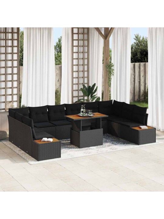 Aia söögilaudade komplekt 11 tk must ja pruun 100 x 55 x 73 cm