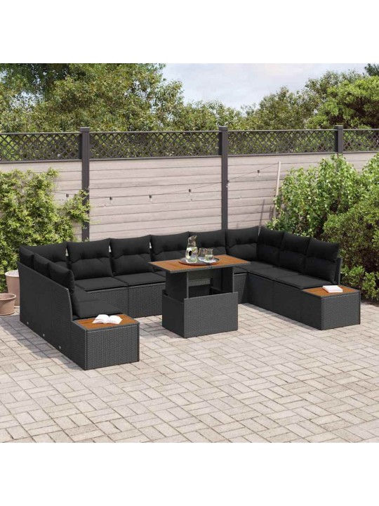 Aia söögilaudade komplekt 11 tk must ja pruun 100 x 55 x 73 cm