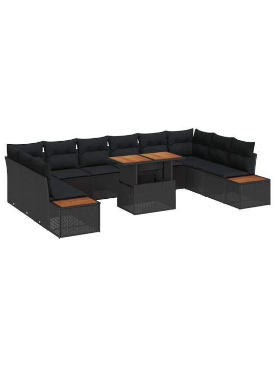 Aia söögilaudade komplekt 11 tk must ja pruun 100 x 55 x 73 cm
