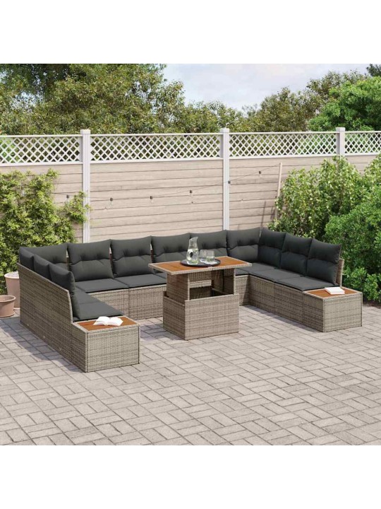 Aia söögilaudade komplekt 11 tk hall ja pruun 100 x 55 x 73 cm