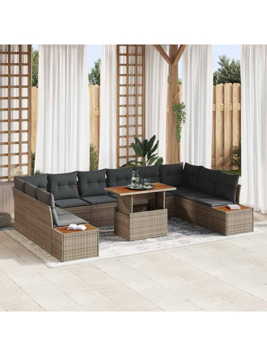 Aia söögilaudade komplekt 11 tk hall ja pruun 100 x 55 x 73 cm