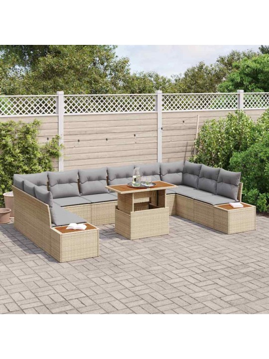 Aia söögilaudade komplekt 11 tk beež ja hall 100 x 55 x 73 cm