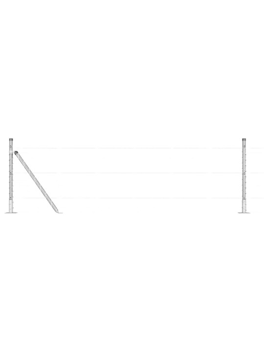 Aiapost 52 tk hõbedane 3.2 x 3.2 x 140 cm teras