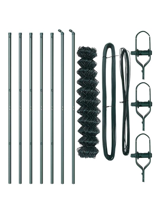 Ahela link aed postidega roheline 1.4 x 10 m teras