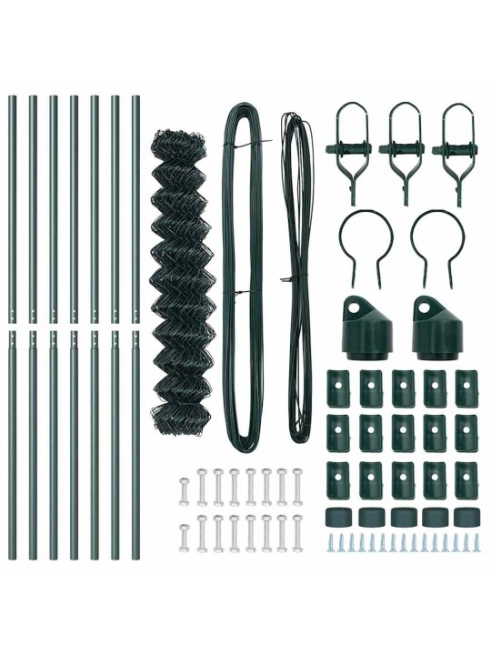 Ahela link aed postidega roheline 1.4 x 10 m teras