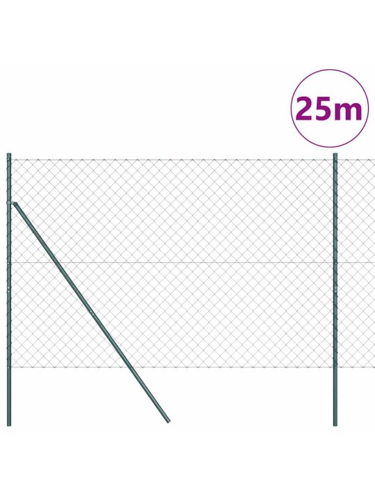 Ahela link aed postidega roheline 1.5 x 25 m teras