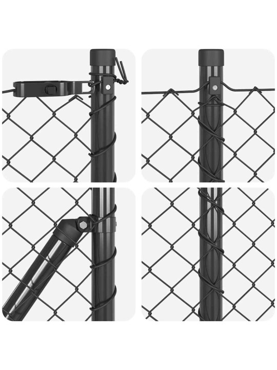 Ahela link aed postidega hall 0.4 x 10 m teras