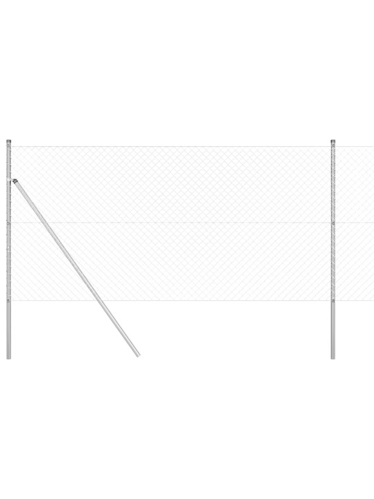 Ahela link aed postidega hõbedane 1 x 10 m teras
