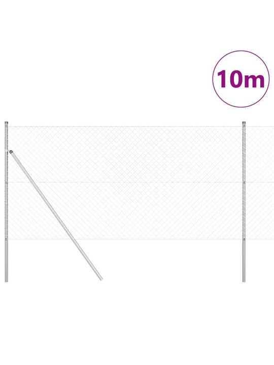 Ahela link aed postidega hõbedane 1 x 10 m teras