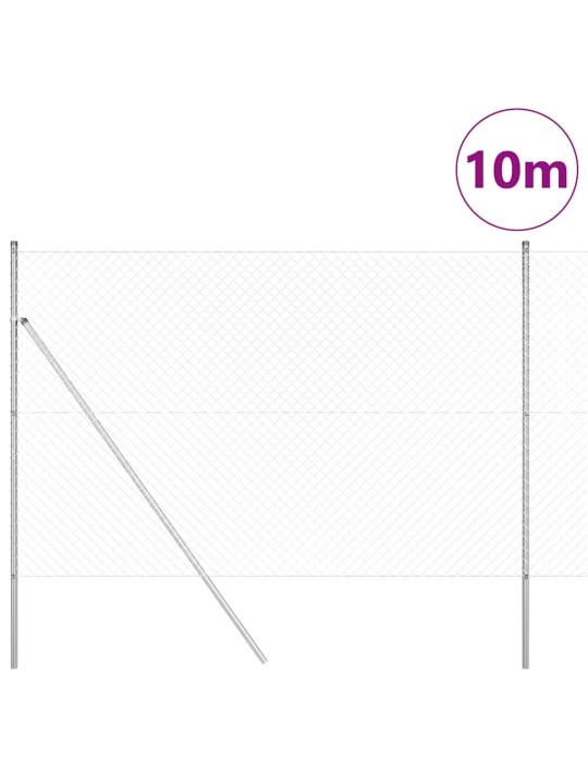 Ahela link aed postidega hõbedane 1.6 x 10 m teras
