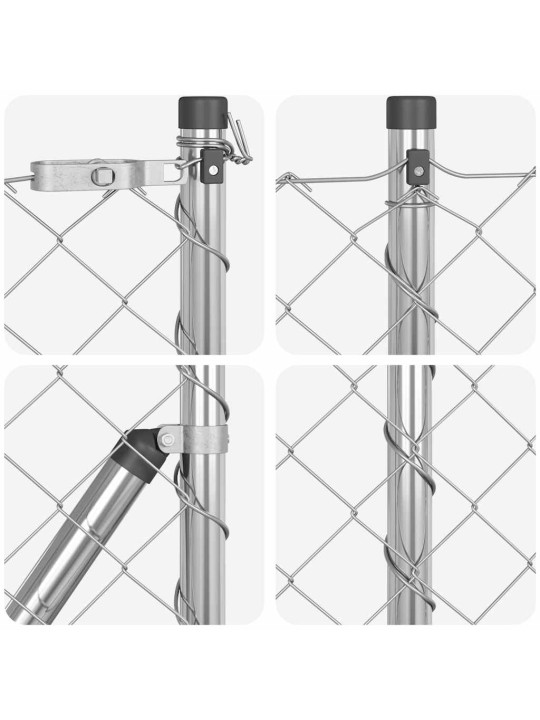 Ahela link aed postidega hõbedane 0.6 x 10 m teras