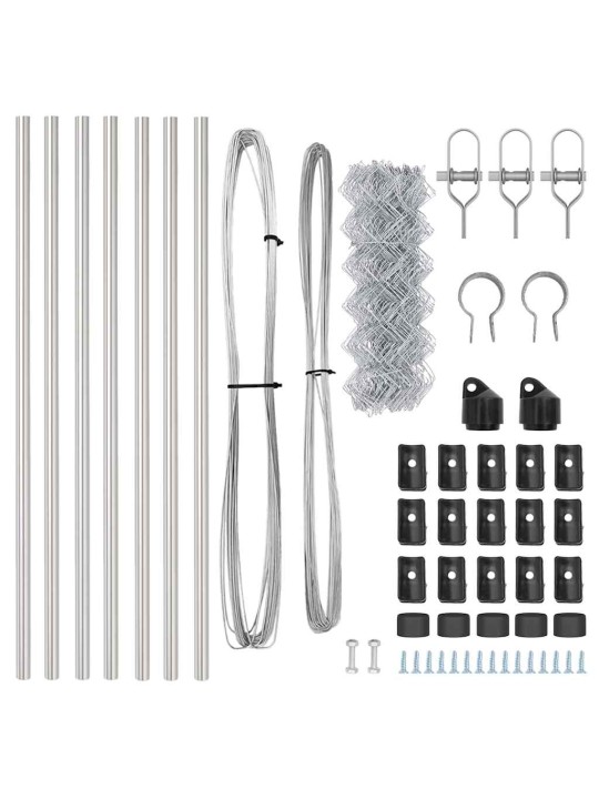 Ahela link aed postidega hõbedane 0.6 x 10 m teras