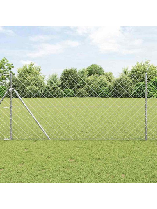Ahela link aed postidega hõbedane 1 x 10 m teras