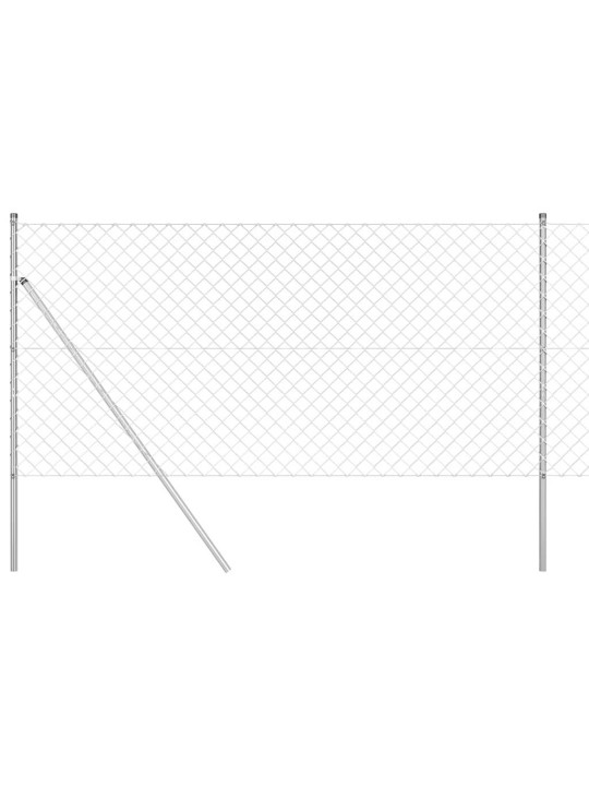 Ahela link aed postidega hõbedane 1 x 10 m teras