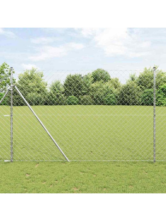 Ahela link aed postidega hõbedane 1.6 x 10 m teras