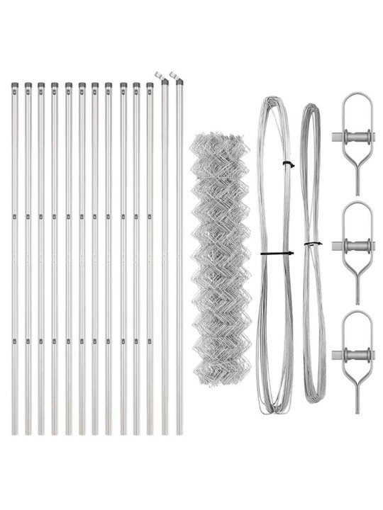 Ahela link aed postidega hõbedane 1 x 25 m teras