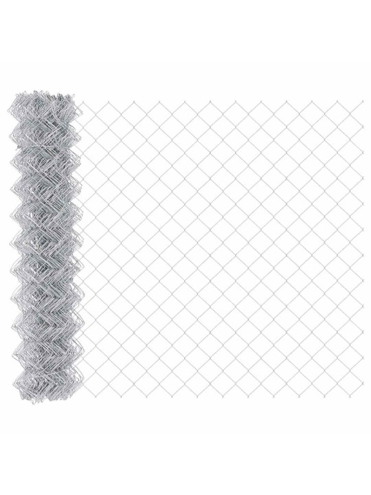 Ahela link aed postidega hõbedane 1 x 25 m teras