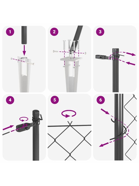 Ahela link aed postidega hall 1.6 x 25 m teras