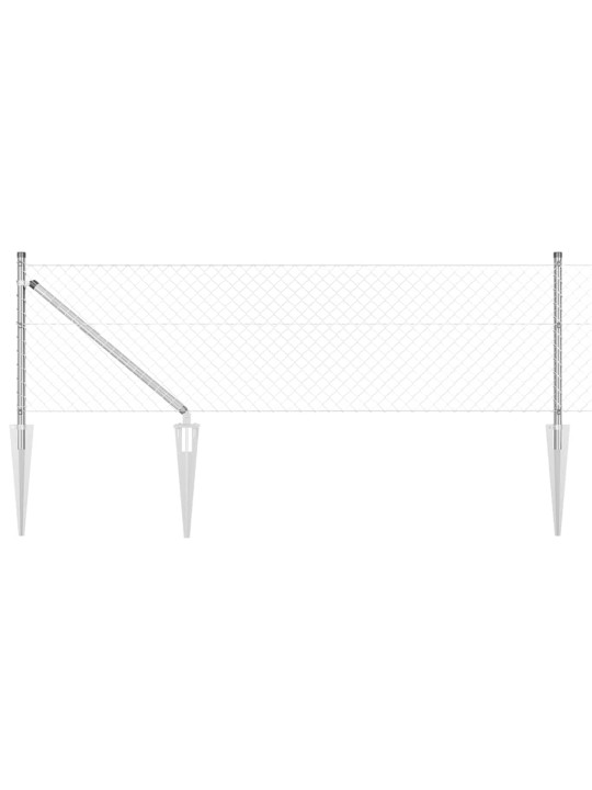 Ahela link aed postidega hõbedane 0.4 x 10 m teras