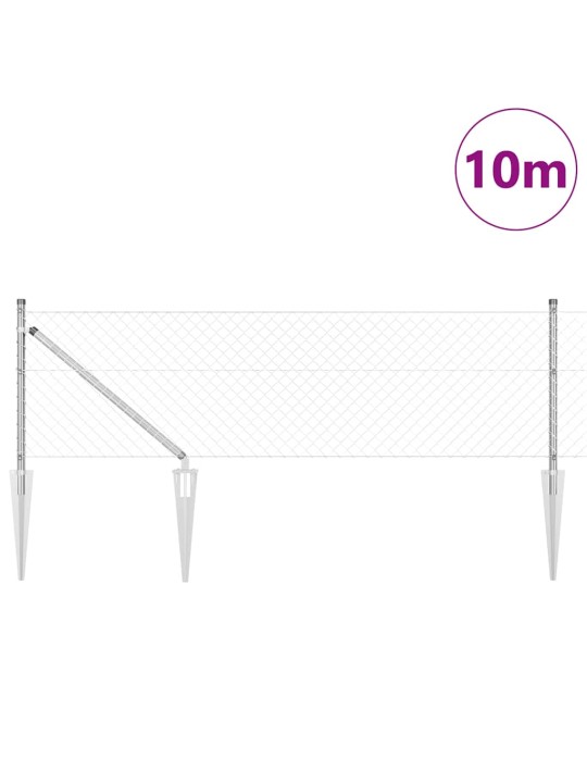Ahela link aed postidega hõbedane 0.4 x 10 m teras