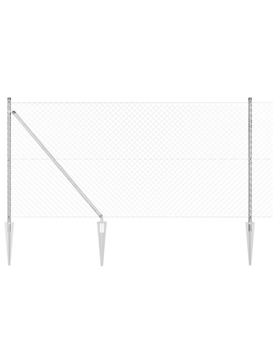 Ahela link aed postidega hõbedane 1 x 10 m teras