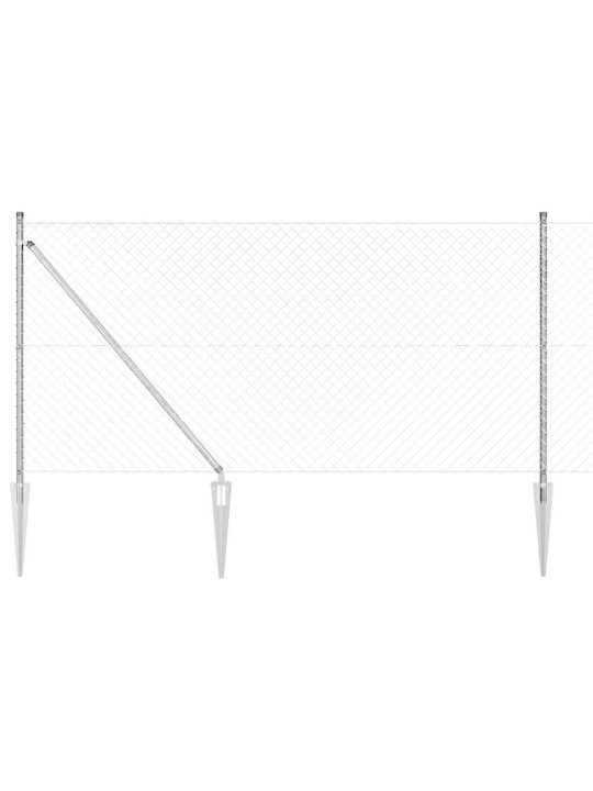 Ahela link aed postidega hõbedane 1.2 x 10 m teras