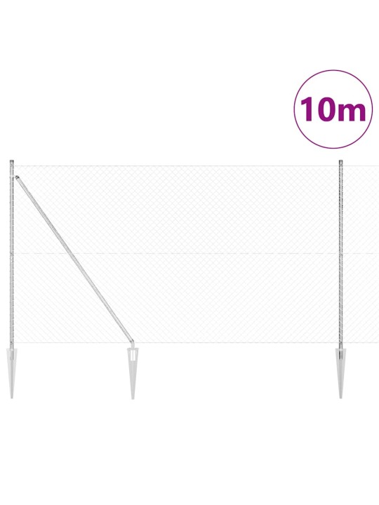 Ahela link aed postidega hõbedane 1.5 x 10 m teras