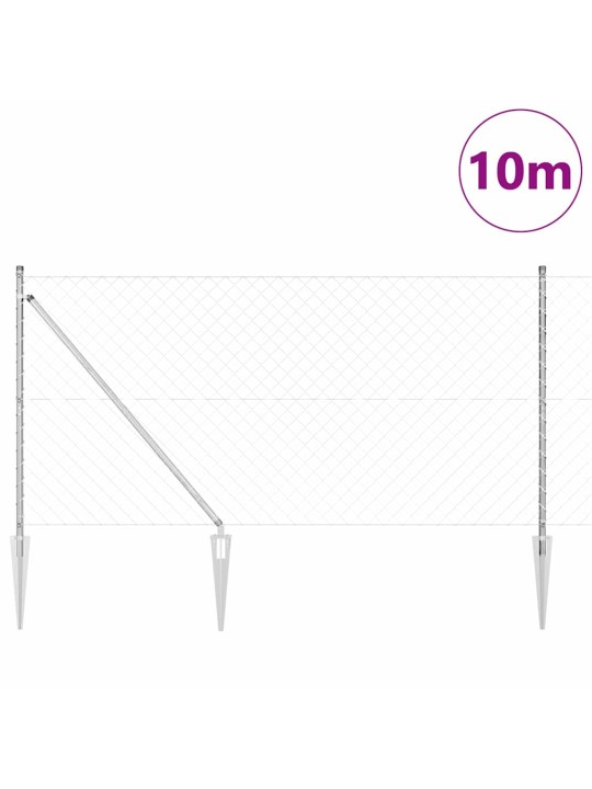 Ahela link aed postidega hõbedane 1.4 x 10 m teras